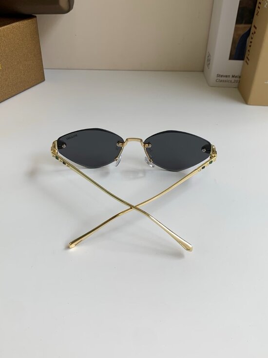 Bvlgari Serpenti Rimless Solid Black Lens Sunglasses main image 5